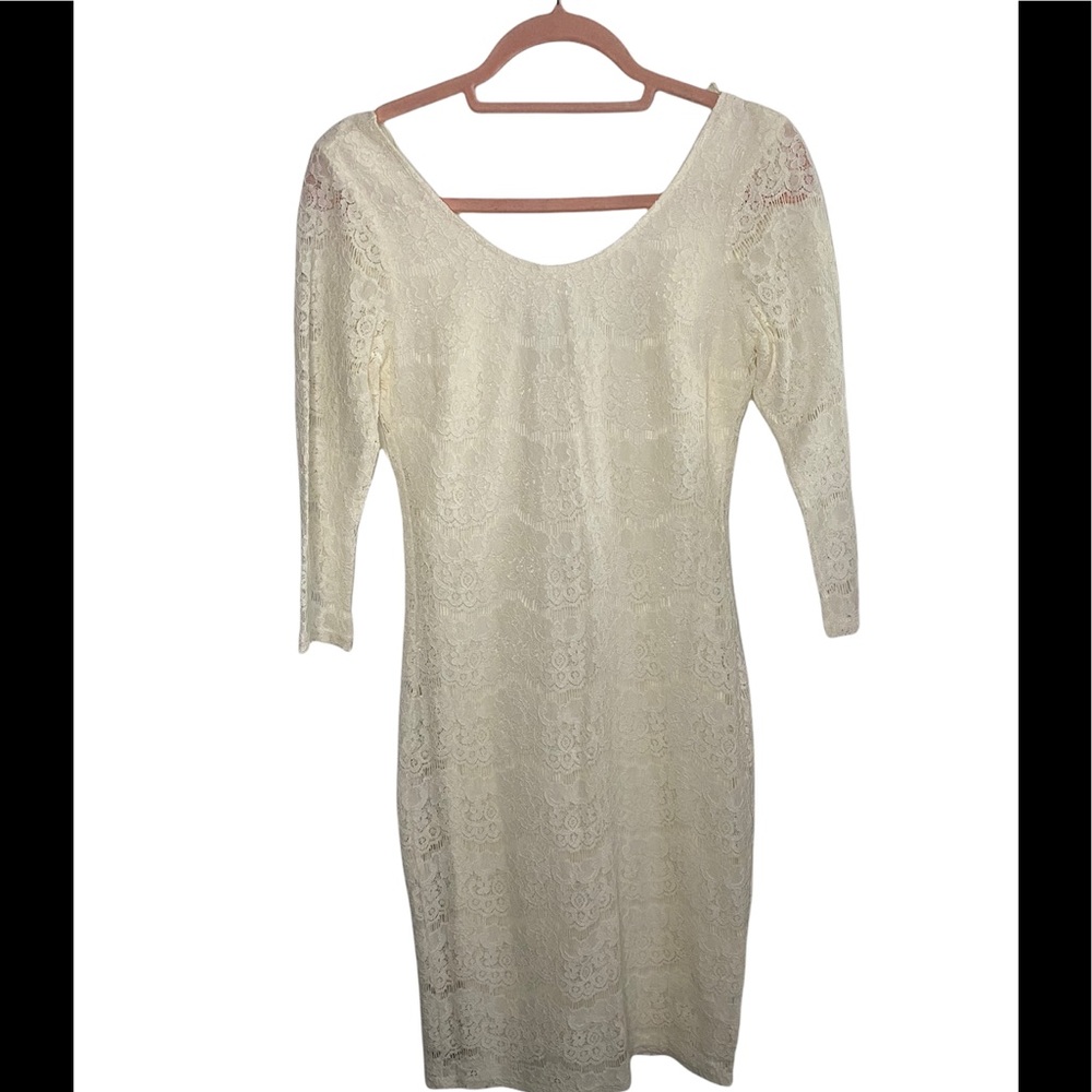Fashion Nova White/Ivory Lace Dress